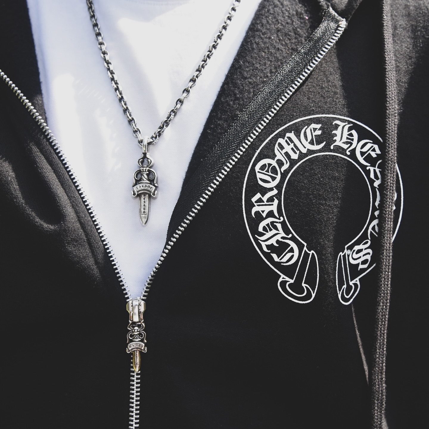 Chrome Hearts horseshoe zip-up hoodie · 2