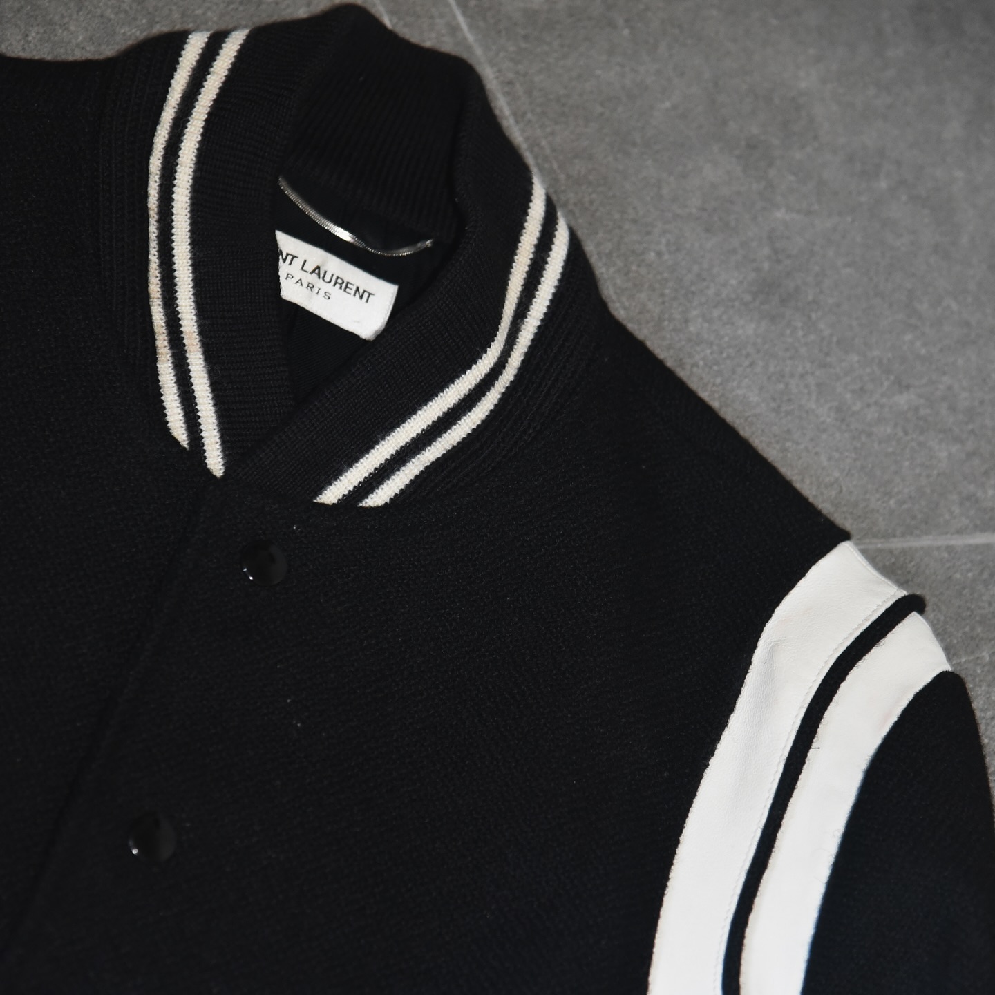 Saint Laurent black wool teddy jacket
